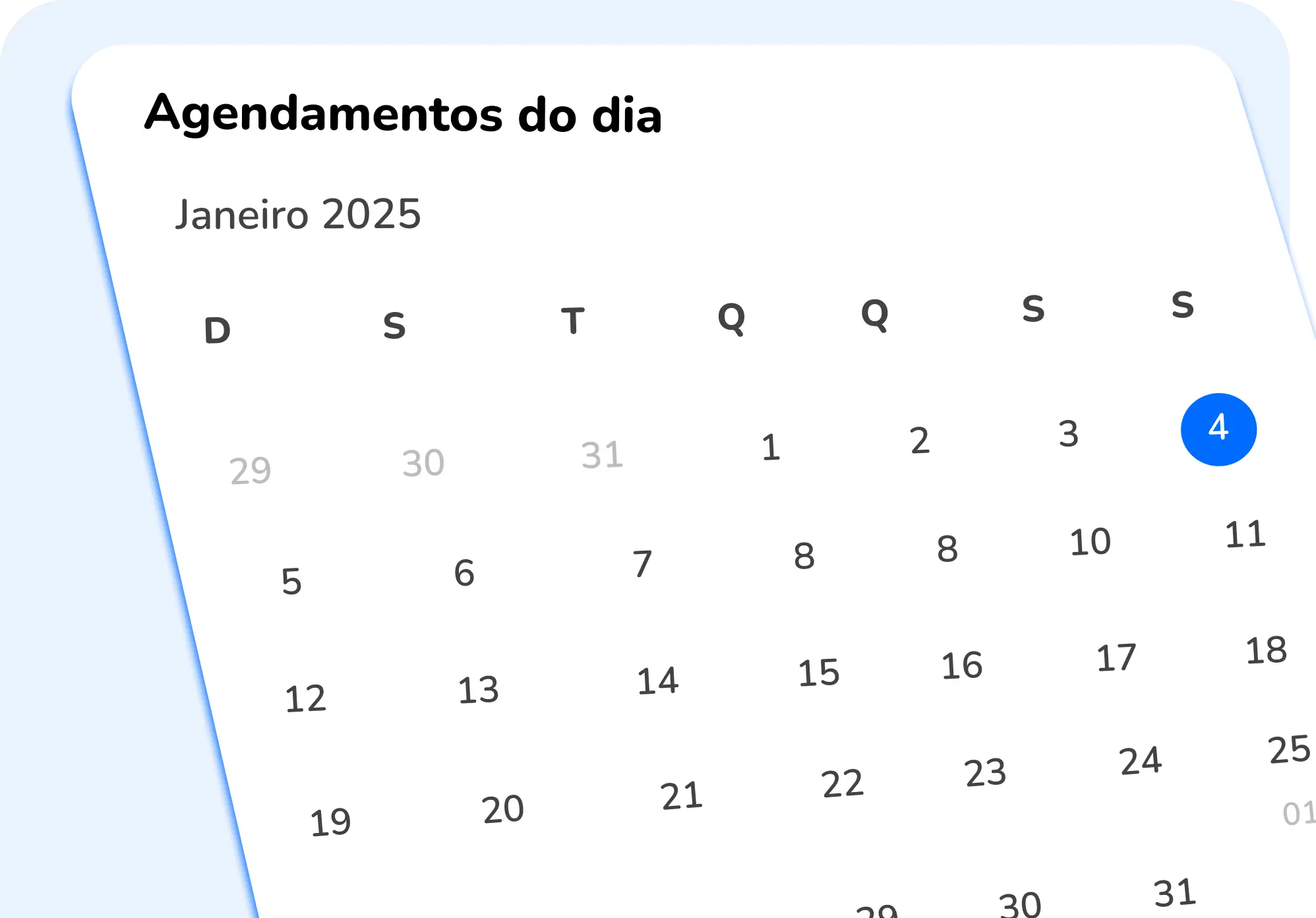 Card que descreve a organização de compromissos