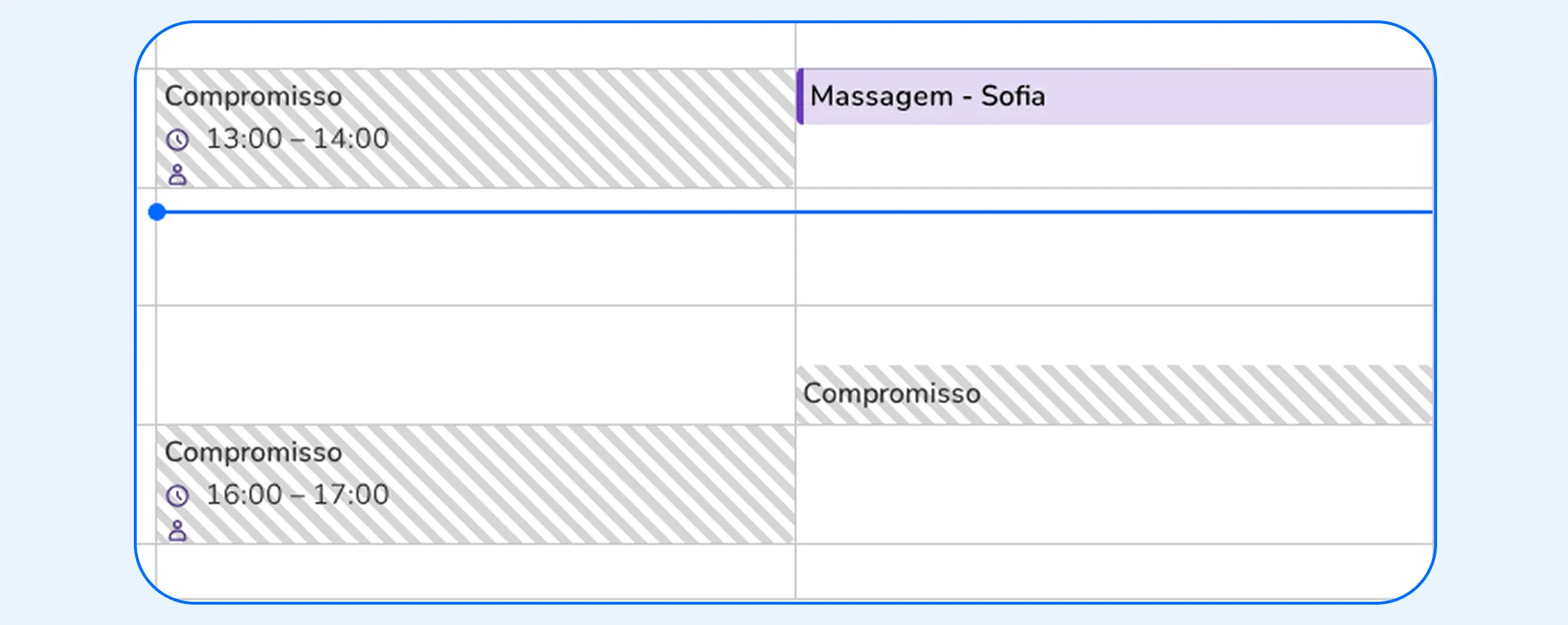 Card que descreve o controle total da disponibilidade, com imagem simulando um calendário